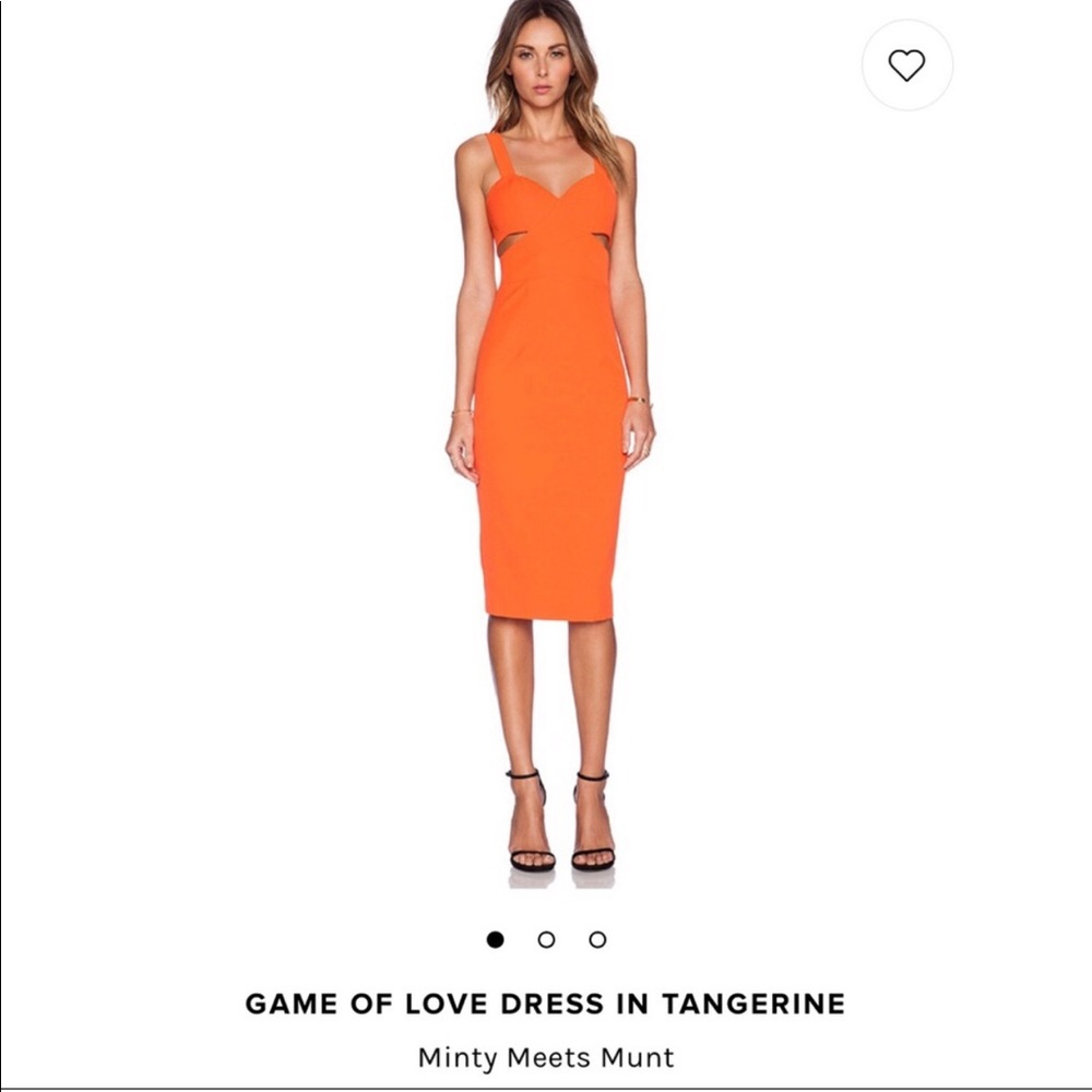 Bright Orange Cutout Pencil Dress